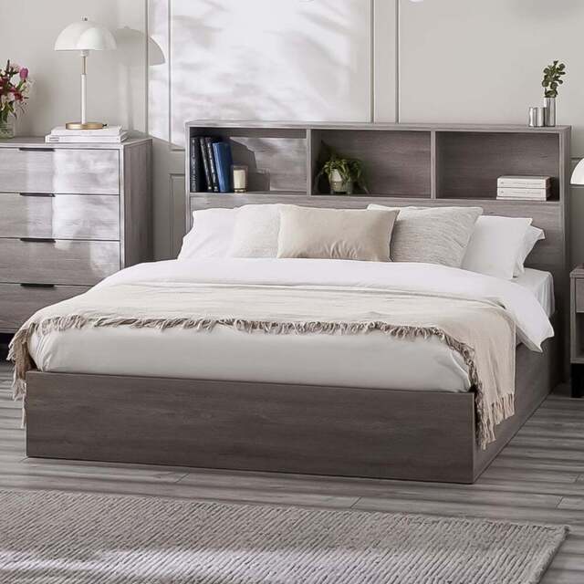 Julian Bowen Bali Single Grey Oak Storage Ottoman Bed - Wood - Wilko