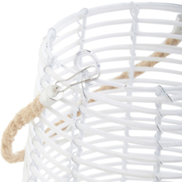Premier Housewares Lentigo White Rattan Lantern Large - Size: 25 x 25 x 41cm - Wilko - thumbnail 4