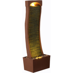 Teamson Home Red Rock Curved Textured Waterfall Outdoor Fountain 38.5 inch - Size: 97.99 x 22 x 34.01cm - Grey - Wilko