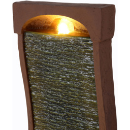 Teamson Home Red Rock Curved Textured Waterfall Outdoor Fountain 38.5 inch - Size: 97.99 x 22 x 34.01cm - Grey - Wilko - thumbnail 6