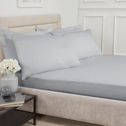 180 Thread Count Cotton Deep Fitted Sheet - Silver/Double - Divante - Wilko - thumbnail 1