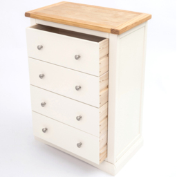 Cabinet Bits Castelli 4 Drawer Off White Chrome Knob Chest of Drawers - Wilko - thumbnail 6