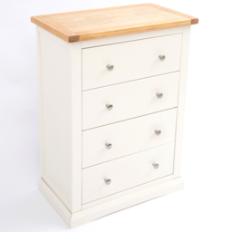 Cabinet Bits Castelli 4 Drawer Off White Chrome Knob Chest of Drawers - Wilko - thumbnail 5