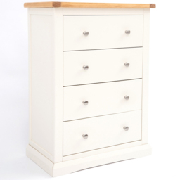 Cabinet Bits Castelli 4 Drawer Off White Chrome Knob Chest of Drawers - Wilko - thumbnail 4