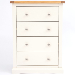 Cabinet Bits Castelli 4 Drawer Off White Chrome Knob Chest of Drawers - Wilko - thumbnail 3
