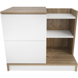 Decorotika Rena 2 Door 3 Shelf White and Walnut Bedside Table - Size: 2 Drawer - Multi - Wilko - thumbnail 3
