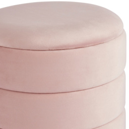 GFW Klara Blush Pink Soft Velvet Storage Stool - Size: 43 x 36 x 36cm - Wilko - thumbnail 5