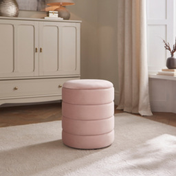 GFW Klara Blush Pink Soft Velvet Storage Stool - Size: 43 x 36 x 36cm - Wilko - thumbnail 6