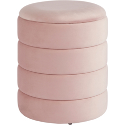 GFW Klara Blush Pink Soft Velvet Storage Stool - Size: 43 x 36 x 36cm - Wilko - thumbnail 3