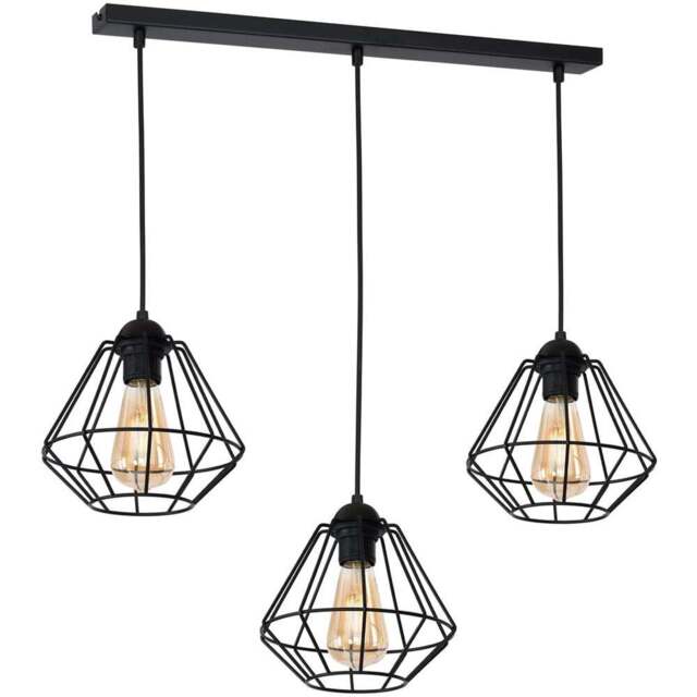 Milagro Colin Black 3 Pendant Lamp 230V - Size: 20 x 60 x 80cm - Wilko - image 1
