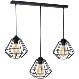 Milagro Colin Black 3 Pendant Lamp 230V - Size: 20 x 60 x 80cm - Wilko