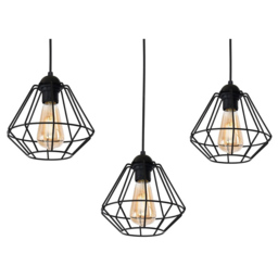 Milagro Colin Black 3 Pendant Lamp 230V - Size: 20 x 60 x 80cm - Wilko - thumbnail 4