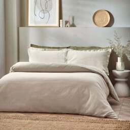 Yard Single Linen Waffle Duvet Set - Cream - Yard Living - Wilko