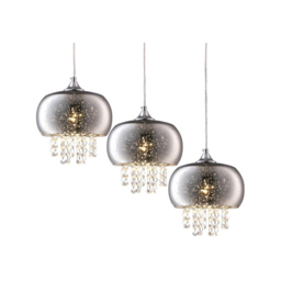 Milagro Starlight Silver Pendant Lamp 230V - Size: 21 x 65 x 90cm - Wilko - thumbnail 3