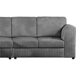 Luxor 4 Seater Grey Jumbo Cord Left Hand Facing Full Back L Shaped Corner Sofa Set - Wilko - thumbnail 5