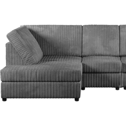 Luxor 4 Seater Grey Jumbo Cord Left Hand Facing Full Back L Shaped Corner Sofa Set - Wilko - thumbnail 4