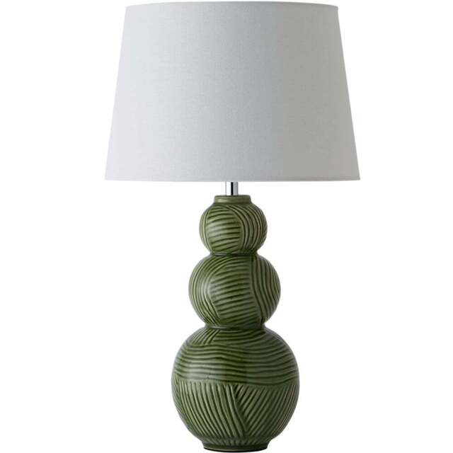 ValueLights Mia Green and White Shade Ceramic LED Table Lamp - Size: 52.5 x 30 x 30cm - Wilko - image 1