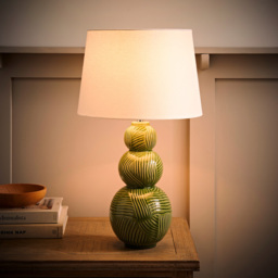 ValueLights Mia Green and White Shade Ceramic LED Table Lamp - Size: 52.5 x 30 x 30cm - Wilko - thumbnail 3