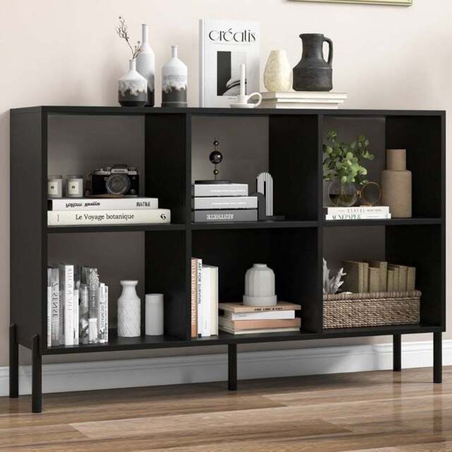 Costway 6 Cube Black Bookcase - Size: 6 Shelf - Wilko - image 1