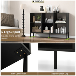 Costway 6 Cube Black Bookcase - Size: 6 Shelf - Wilko - thumbnail 7