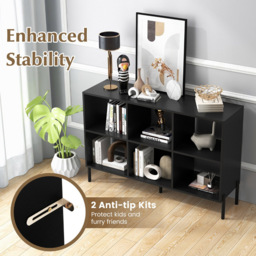 Costway 6 Cube Black Bookcase - Size: 6 Shelf - Wilko - thumbnail 6