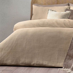 Yard Super King Linen Chunky Waffle Duvet Set - Cream - Yard Living - Wilko - thumbnail 4