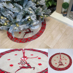 Shatchi Snowflakes Christmas Tree Skirt 4 Pack - Brown - Wilko - thumbnail 3