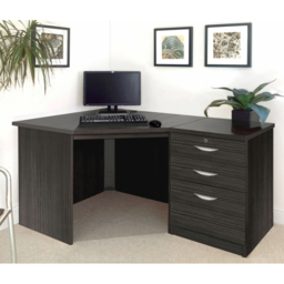 R White Cabinets 2 Drawer Single Cabinet Set-07 Corner Desk Black - Size: 72.8 x 141.9 x 94cm - Wilko - thumbnail 5