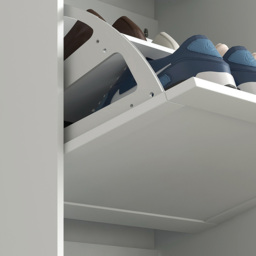 Portland 3 Flip Drawer White Narrow Shoe Cabinet - Size: 115 x 23.5 x 60cm - Wilko - thumbnail 4