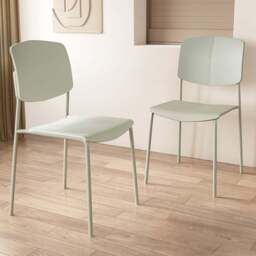 Core Products Academy Set of 2 Light Green Plastic Kitchen Chair - Wilko - thumbnail 1