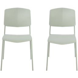 Core Products Academy Set of 2 Light Green Plastic Kitchen Chair - Wilko - thumbnail 3