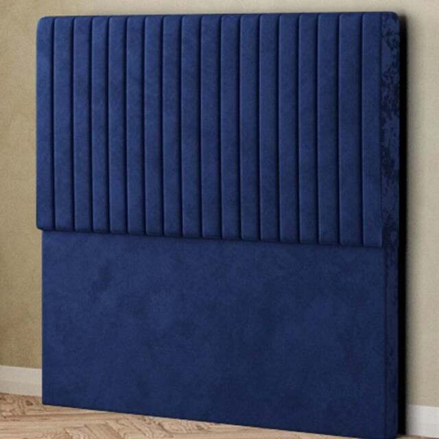 Eleganza Maryland King Size Navy Plush Floor Standing Headboard