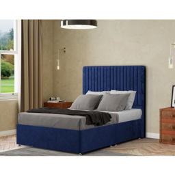 Eleganza Maryland King Size Navy Plush Floor Standing Headboard - thumbnail 6