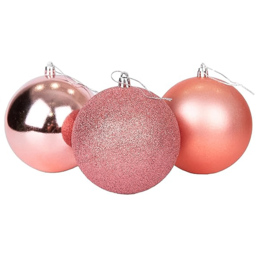 Shatchi 10cm Rose Gold Shatterproof Christmas Bauble 6 Pack - Wilko - thumbnail 3