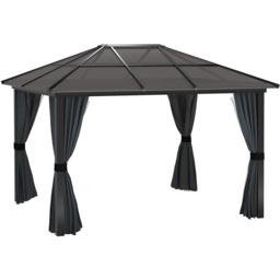 Outsunny 3 x 3.6m Black Aluminium Frame Gazebo with Netting - Size: 3 x 4m - Wilko - thumbnail 3