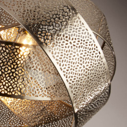 Lighting Collection 2 Twisted Chrome Mesh Band Shade - Size: 23 x 35 x 35cm - Silver - Wilko - thumbnail 5