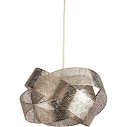 Lighting Collection 2 Twisted Chrome Mesh Band Shade - Size: 23 x 35 x 35cm - Silver - Wilko