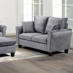 Brooklyn 5 Seater Grey Brushed Velvet Sofa Set - Wilko - thumbnail 4