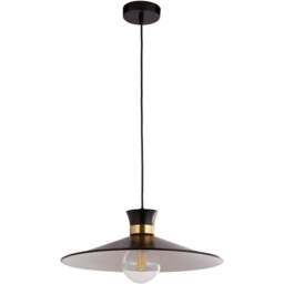 Lighting Collection Daniels Black Ceiling Pendant Light - Size: 16 x 41 x 41cm - Black, Antique Brass, White - Wilko