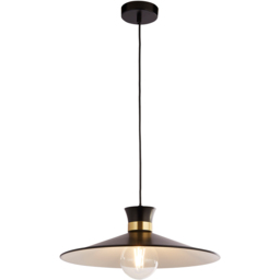 Lighting Collection Daniels Black Ceiling Pendant Light - Size: 16 x 41 x 41cm - Black, Antique Brass, White - Wilko - thumbnail 4