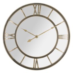 Vintage Brass Mirror Beaded Round Wall Clock 56cm - Wilko - thumbnail 1