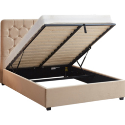Seconique Madison Double Fawn Velvet Fabric Gas Lift Ottoman Bed Frame - Wilko - thumbnail 5
