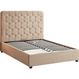 Seconique Madison Double Fawn Velvet Fabric Gas Lift Ottoman Bed Frame - Wilko - thumbnail 3