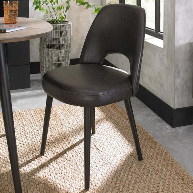 Bentley Designs Set of 2 Peppercorn Old West Vintage Fabric Upholstered Chair - Brown - Wilko - image 1