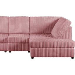 Luxor 4 Seater Pink Jumbo Cord Right Hand Facing Full Back L Shaped Corner Sofa Set - Wilko - thumbnail 4