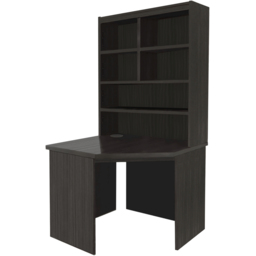 R White Cabinets Corner 6 Shelf Computer Desk with Hutch Black - Size: 182.8 x 94 x 54cm - Wilko - thumbnail 3