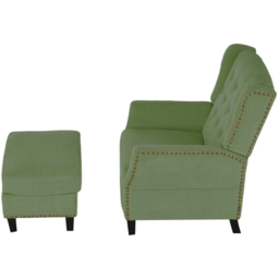 Living and Home Green Chenille Pushback Recliner Chair with Footstool - Size: 102 x 62 x 153cm - Wilko - thumbnail 5