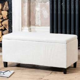 Artemis Home Henbury Beige Fabric Storage Ottoman - Size: 45 x 98 x 45cm - Brown - Wilko - thumbnail 1