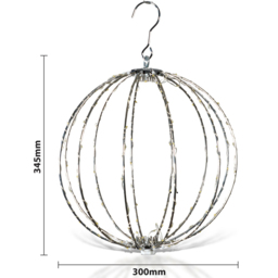 Xmas Haus LED Copper Wire Sphere - Size: 300 x 300 x 300cm - Gold - Wilko - thumbnail 5