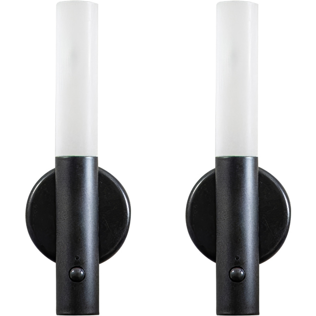ValueLights Oakley Black Rechargeable Motion Sensors Portable Wall Light 2 Pack - Wilko - image 1